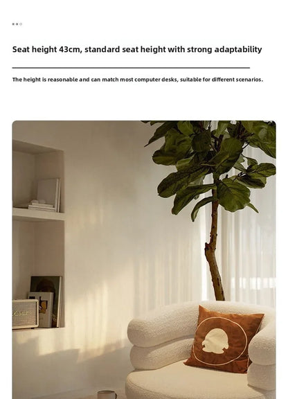 Bohemian Fluffy Accent Chair Modern Lamb Wool Lounge Chaise Plush Single Sofa for Small Space  Luxury Vanity Stool for Bedroom