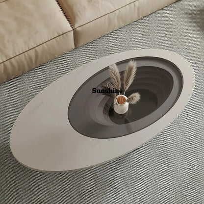 Oval Modern Coffee Table Unique Trendy Design European Coffee Table Neutral Minimalist Table Basse Living Room Furniture