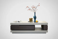 minimalist light luxury villa coffee table smoked wood color baking paint rotating storage modern simplicity