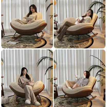 Lazy Sofa Rocking Chair Bedroom Lounge Chair Carefree Adult Living Room Single Balcony Leisure Rocking Chair Recliner Chairs
