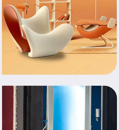 Nordic creative love FRP living room recliner model room special-shaped fabric single chair leisure chair