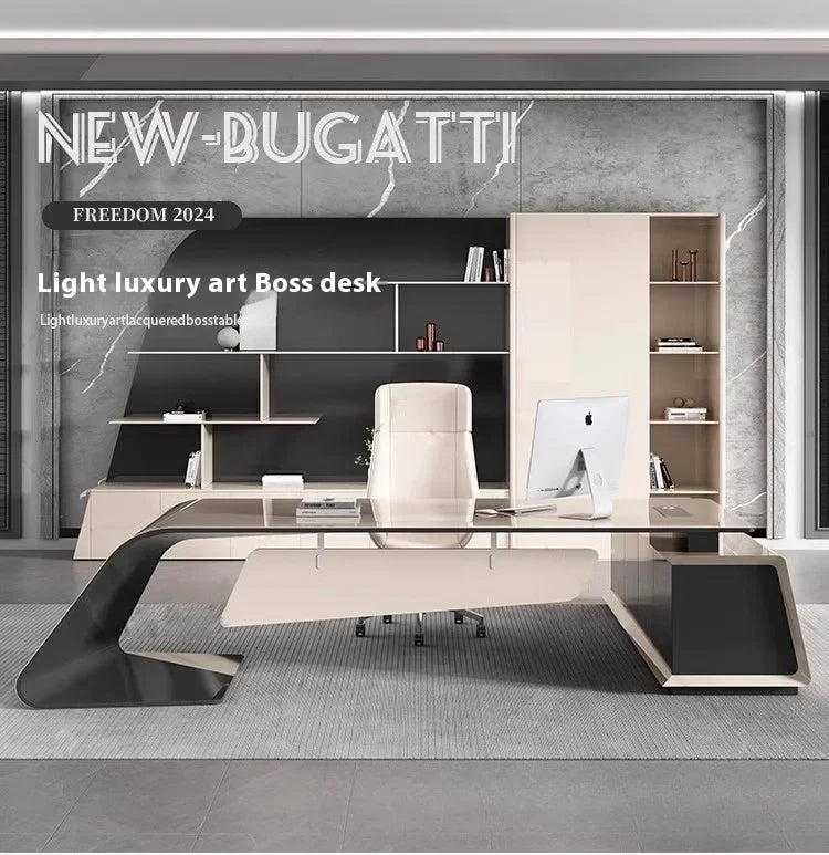 Designer Modern Office Desks Asthetic Luxury Storage Drawers Writing Executive Desk L Shaped Study Escritorios Office Furniture