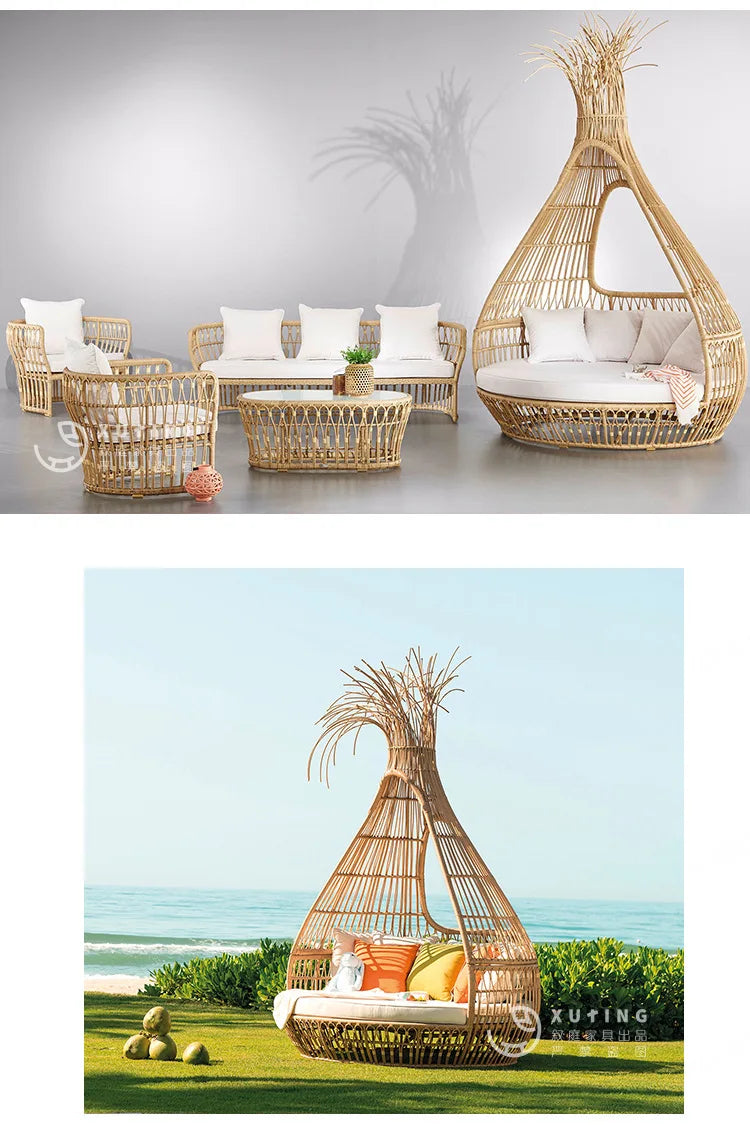 Rattan chairs, sofas, outdoor indoor modular living rooms, rattan balconies, leisure homestays, country houses, courtyards, terr