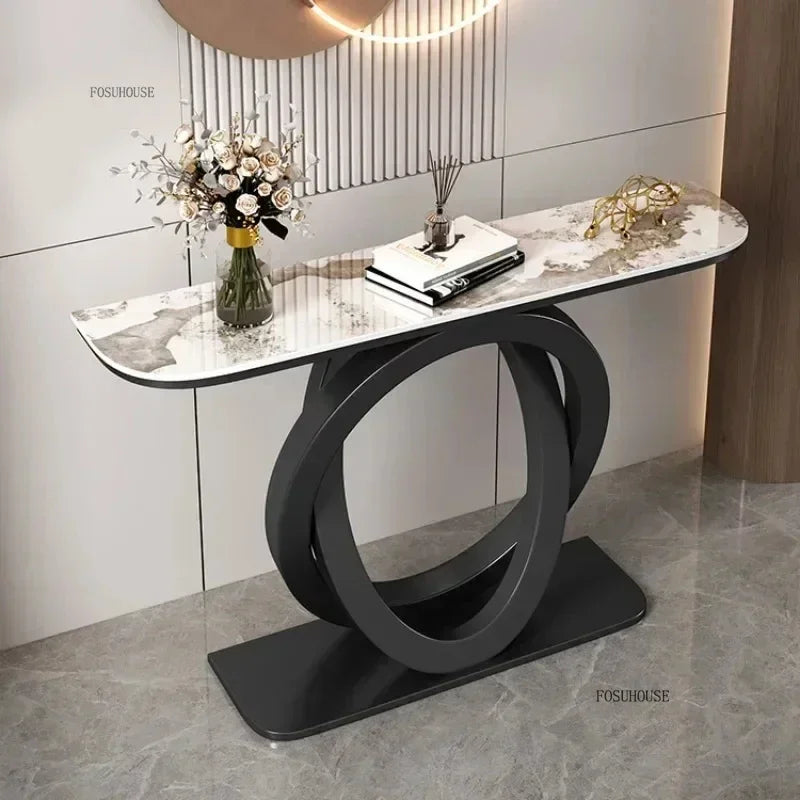 Luxury Iron Console Table Italian Semi-circular Entrance Cabinet Tables Home Furniture Creative Corridor Entryway Table