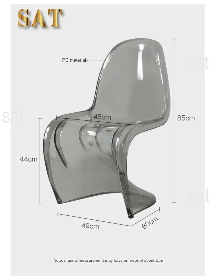 z Beauty Nordic Creative Acrylic Plastic Dining Chair Ghost Chair Crystal Stool Net Red Transparent Chair