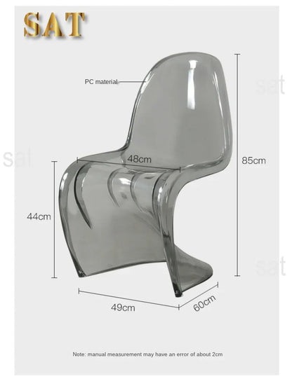 z Beauty Nordic Creative Acrylic Plastic Dining Chair Ghost Chair Crystal Stool Net Red Transparent Chair