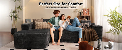 104" for Living Room Vacuum Compression Sofa Sectional Couch with L-Shape Modern Chaise Modular Cloud Sofa Couches Bed Bedroom