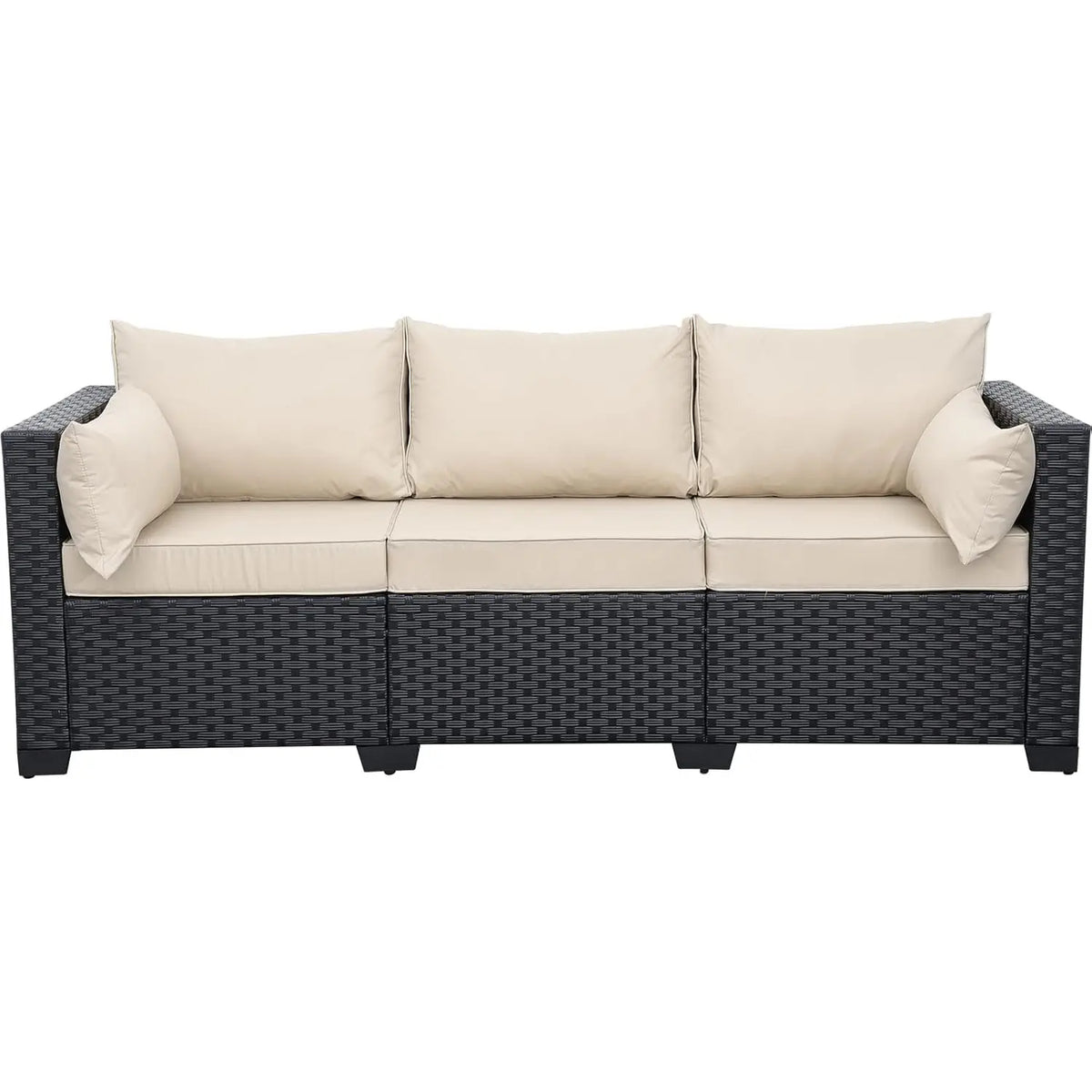 Patio Furniture 3-seat Sofa Wicker Outdoor Furniture Outdoor Couch Deep Seat Hight Backrest Waterproof Cover, Customized