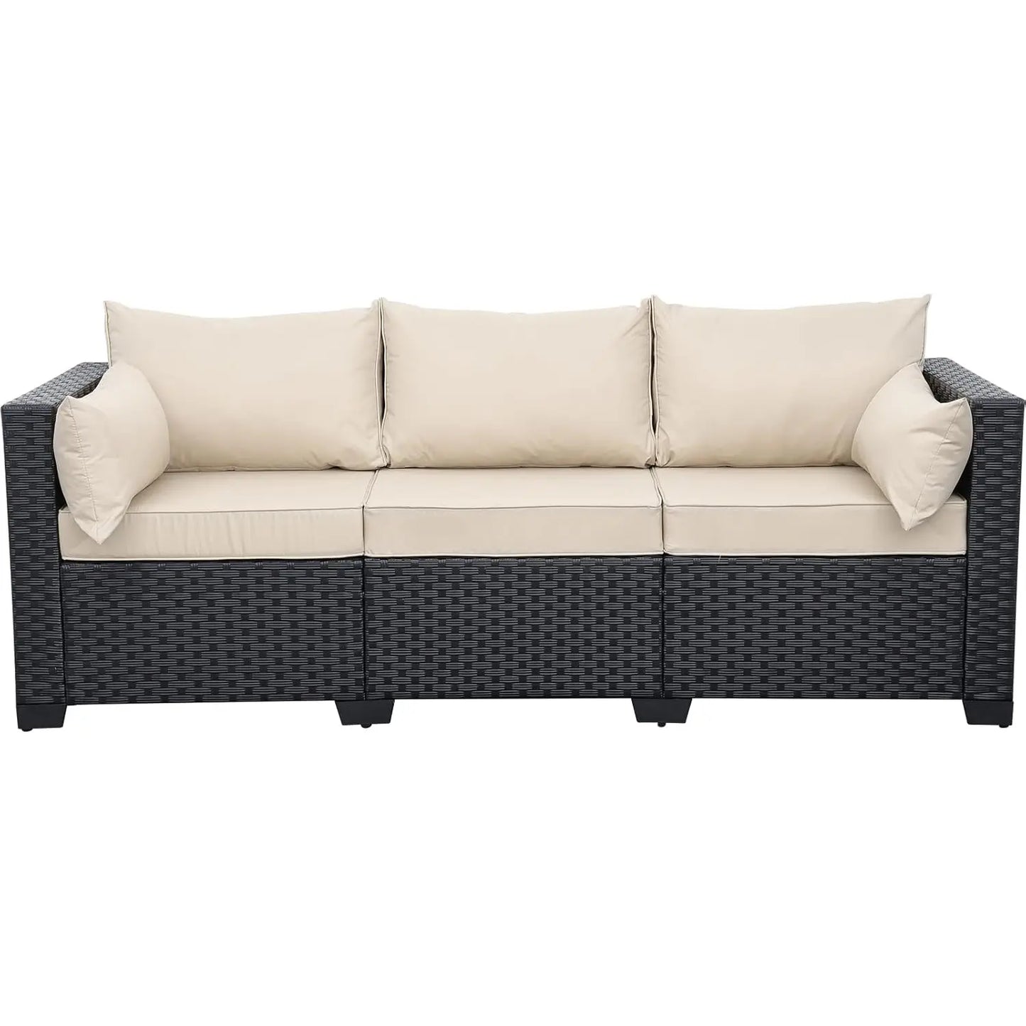 Patio Furniture 3-seat Sofa Wicker Outdoor Furniture Outdoor Couch Deep Seat Hight Backrest Waterproof Cover, Customized