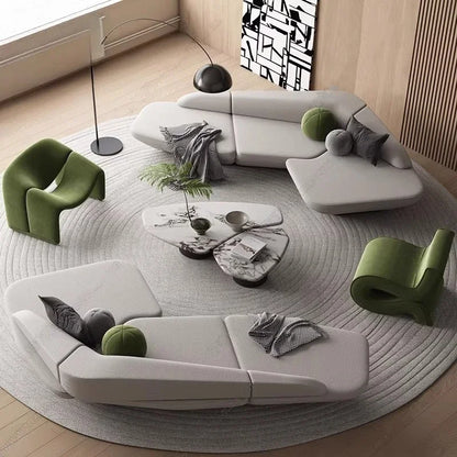 Relaxing Leisure Salon Muebles Furniture Gaming Curved Sofa Reception Modern Designer High Quality Room Decor Living Room Sofas