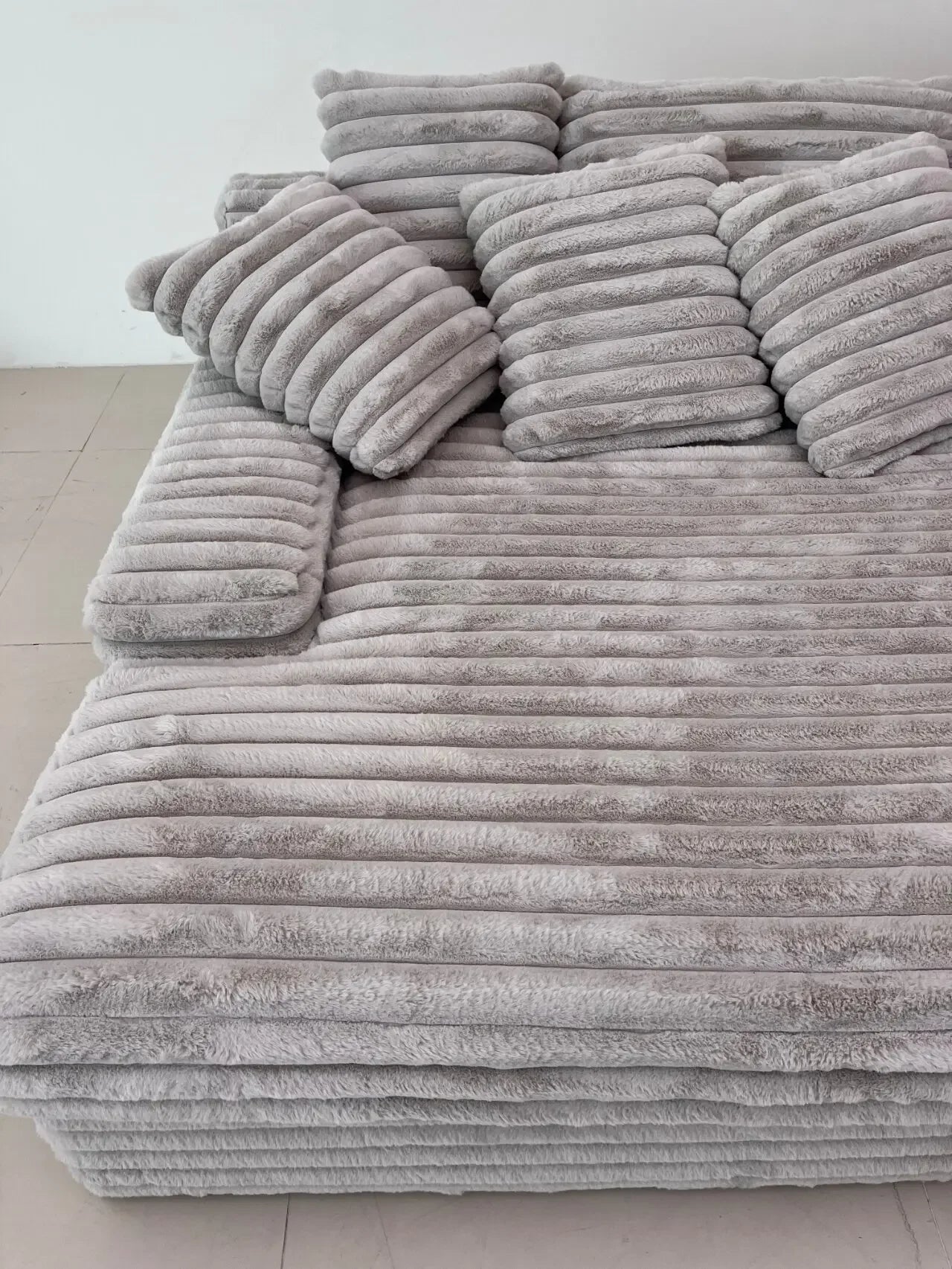 Designer Lazy Sofa Thick Corduroy Cloud Design Extra Wide Seat Depth Vacuum Compressed Packaging Combining Style Practicality