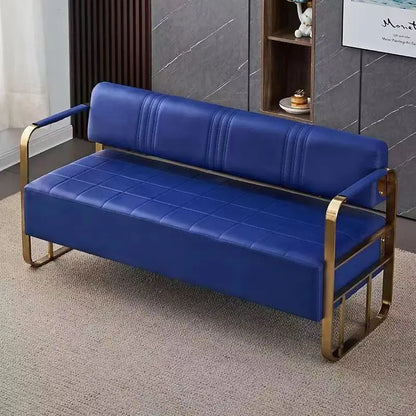 Famous Hair Salon Area Bench Hair Salon Waiting Light Luxury Stainless Steel Bar Sofa