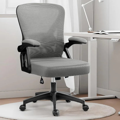 Office Chair Ergonomic Home Computer Desk Chairs Comfy Breathable Mesh Chair with Adjustable Lumbar Support Flipup Armrests Exe