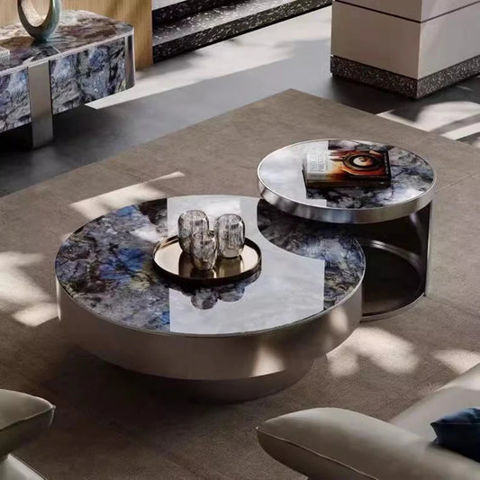 Aesthetic Coffee Table Round Storage Designer Modern Coffee Table Small Salon Metal Mesa De Centro Sala Home Furniture