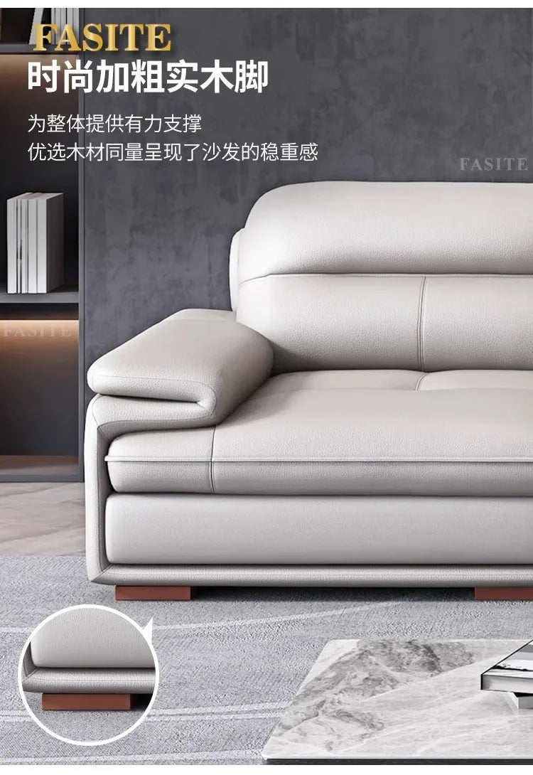 Leather sofa first layer cowhide modern simple size apartment living room left and right concubine leather sofa combination