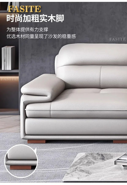Leather sofa first layer cowhide modern simple size apartment living room left and right concubine leather sofa combination