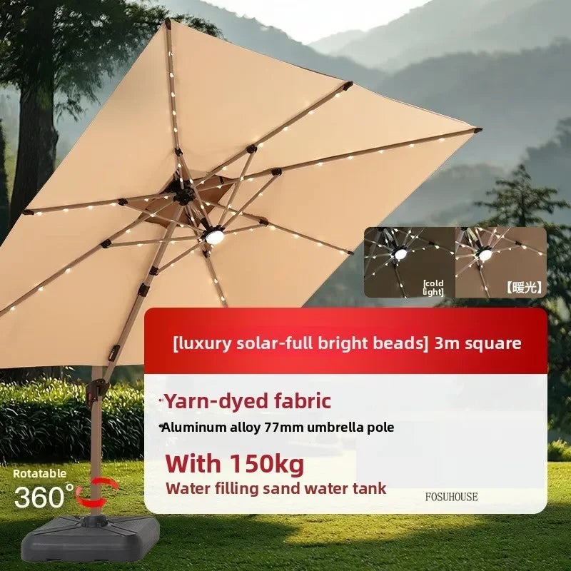 Outdoor Patio Umbrellas Roman Open-air Balcony Villa Garden Large Parasol Commercial Outdoor Stall Sunshade Umbrella with Base A