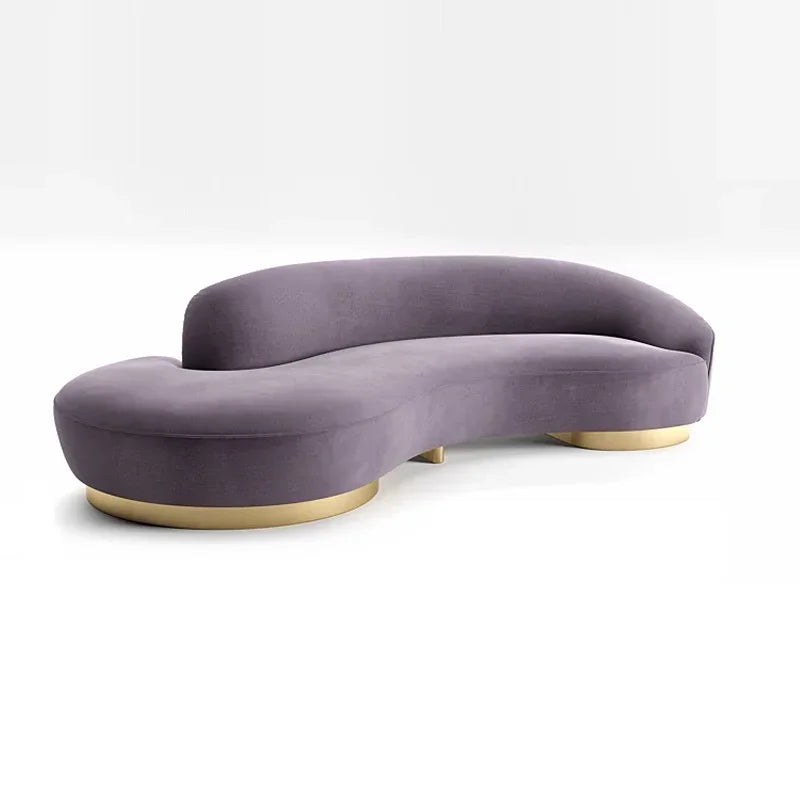 Spot original designer Italian light luxury modern semi-circular curved velvet special-shaped sofa