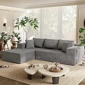 Modular Sectional Sofa with L-Shape Chaise, Deep Seated Cloud Couch, Boneless Design, Easy Setup, Comfortable Upholstery, No Ass