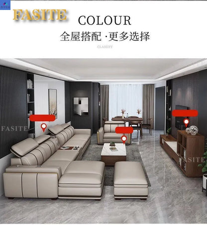 Luxury First-Layer Sofa Classic Light Living Room Size Princess Apartment Straight Row Home Combination