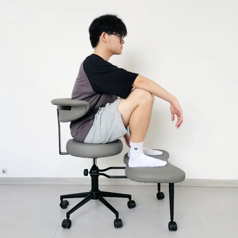 Cross Legged Chair - Meditation Chair With Wheels  ADHD Chair Height Adjustable Seat  Adjustable Footstool