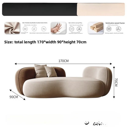 Italian minimalist curved special-shaped sofa studio designer women's clothing store