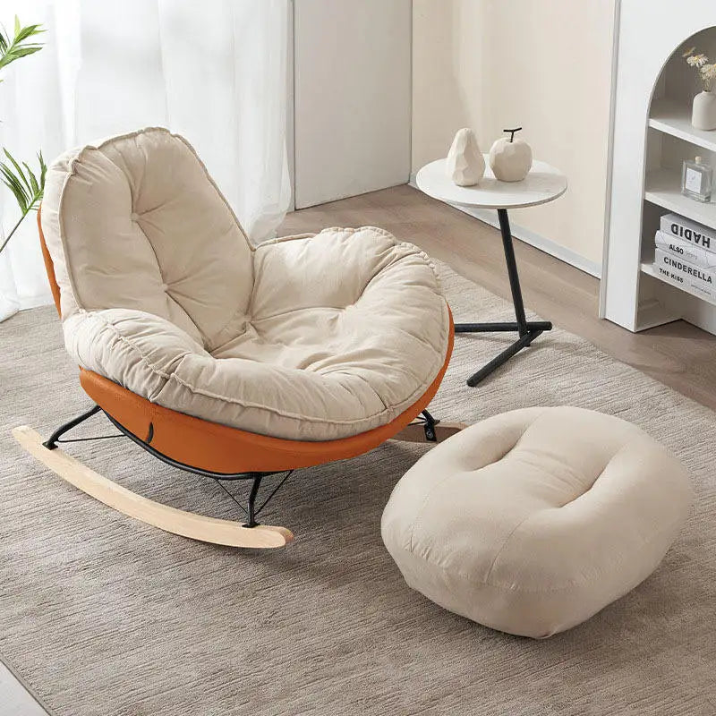 Home Leisure Chair Lazy Sofa Can Lie Down and Sleep Rocking Chair Net Match Color Balcony Side Sofa Chair Single Recliner