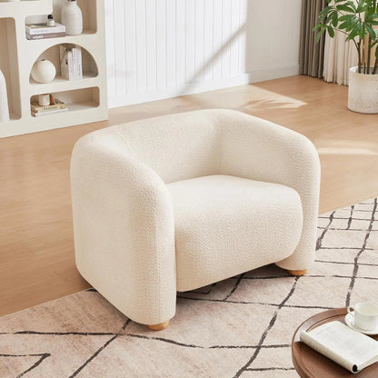 40" Modern Accent Chair Reading Chair Oversized Barrel Chairs for Living Room Bedroom Apartment (1, Khaki), Customized