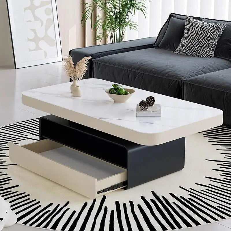 Modern Luxury Coffee Table Rectangle Organizer Drawer Nordic Trendy Coffee Table Premium Beauty Table De Salon Home Furniture