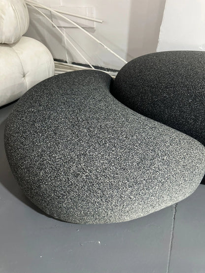 Italian minimalist sofa small apartment light luxury curved sofa moon arc cashew cream style fabric