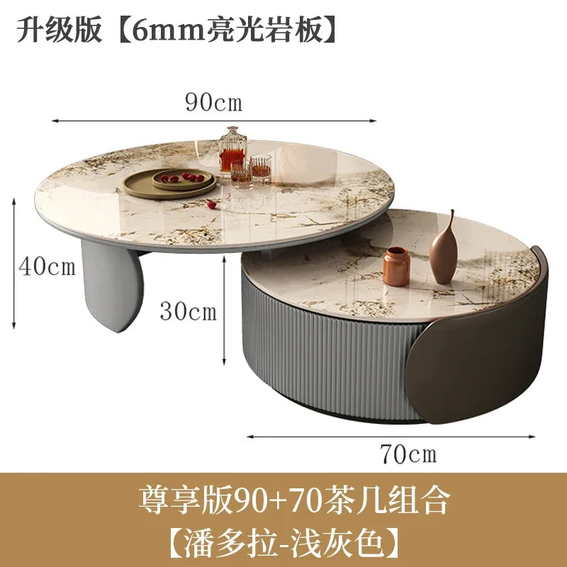 Unique Aesthetic Coffee Tables Marble European Glam Nordic Luxury Trendy Coffee Tables Round Modern Mesas Living Room Furniture