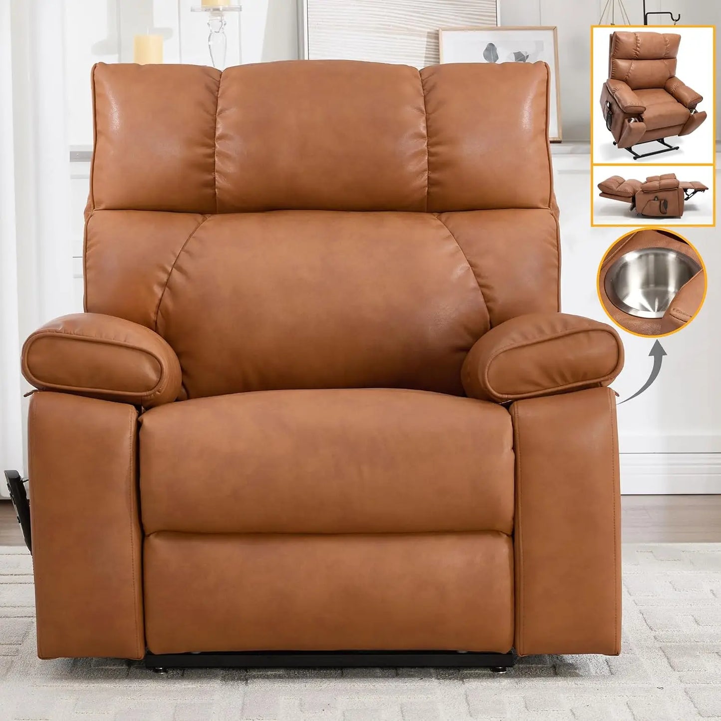 Extra Large Dual Motor Power Lift Recliner Chair, Lift Chair with Massage and Heat for Elderly, Lay Flat Recliner,, Customized