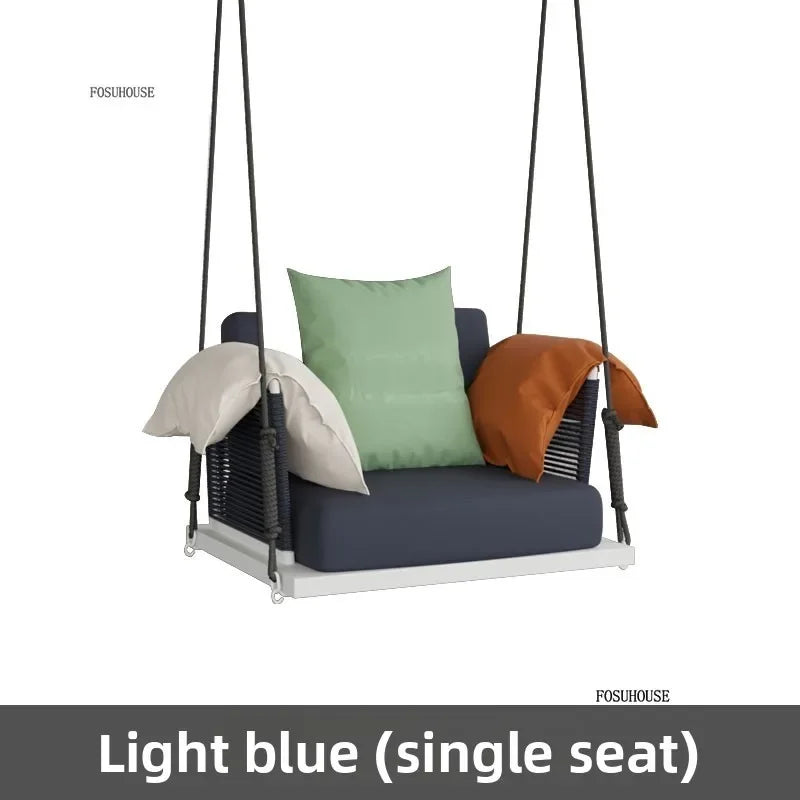 Nordic Patio Swings Indoor Balcony Hanging Basket Chair Home Single Double Rope Hanging Basket Hanging Chairs Outdoor Furniture
