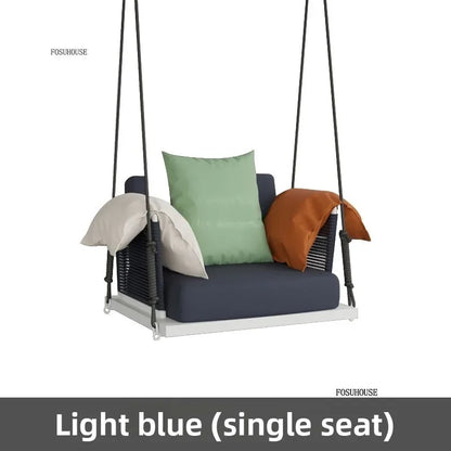 Nordic Patio Swings Indoor Balcony Hanging Basket Chair Home Single Double Rope Hanging Basket Hanging Chairs Outdoor Furniture