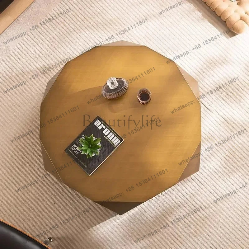 D36Light luxury modern simple living room home new designer special-shaped stainless steel creative coffee table