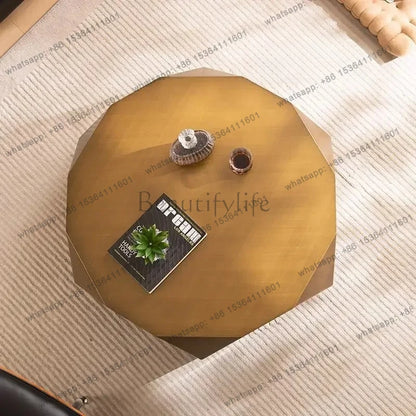 D36Light luxury modern simple living room home new designer special-shaped stainless steel creative coffee table