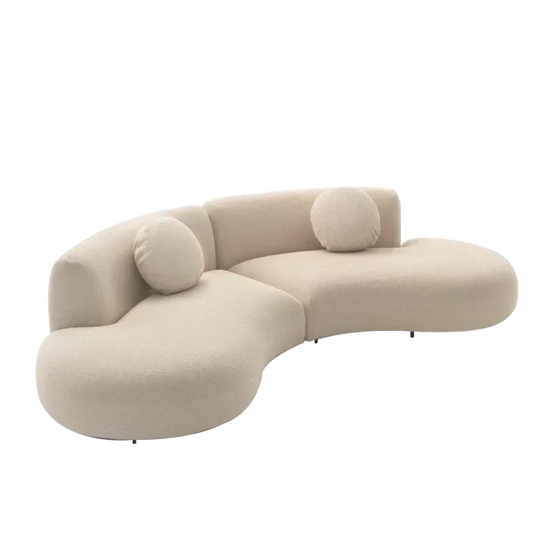 Reception living room sofa white curve unique living room sofa lazy artificial ergonomics