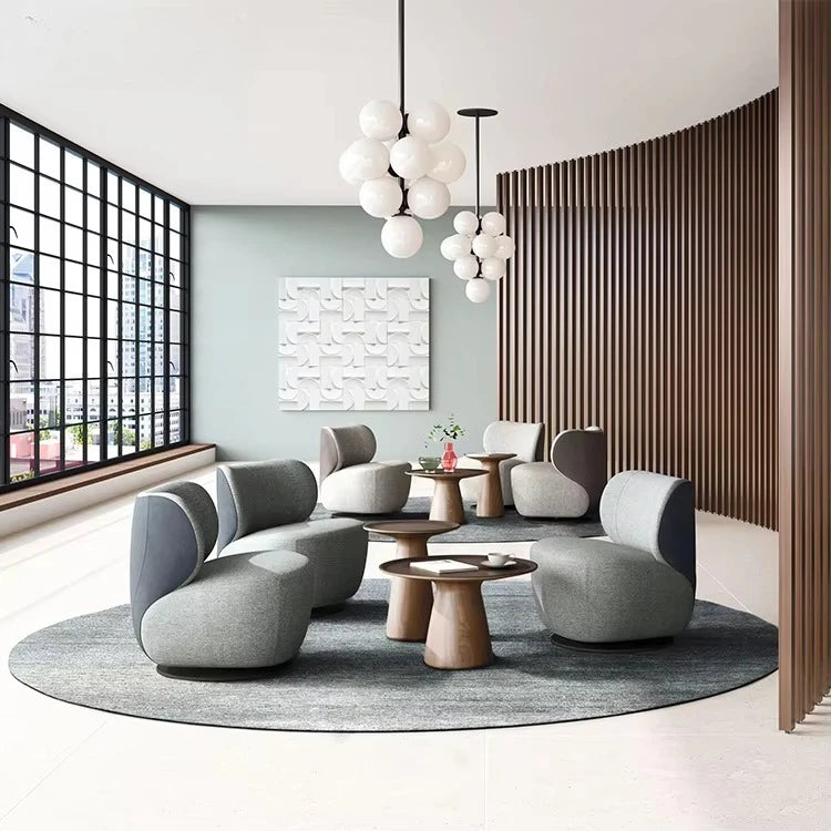 Luxury Hotel Furniture Living Room Single Sofa Fabric Leather Chair Home Wooden Frame High Back Leisure Chair