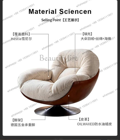 yj9 Medieval sofa chair living room balcony household light luxury high-end nest chair fabric single rotation