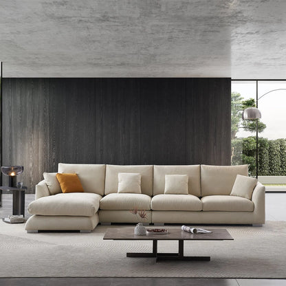 Home Furniture Modern Leisure Soft Feather Sofa L Shape Fabric Modular Living Room Sofa Set Furniture