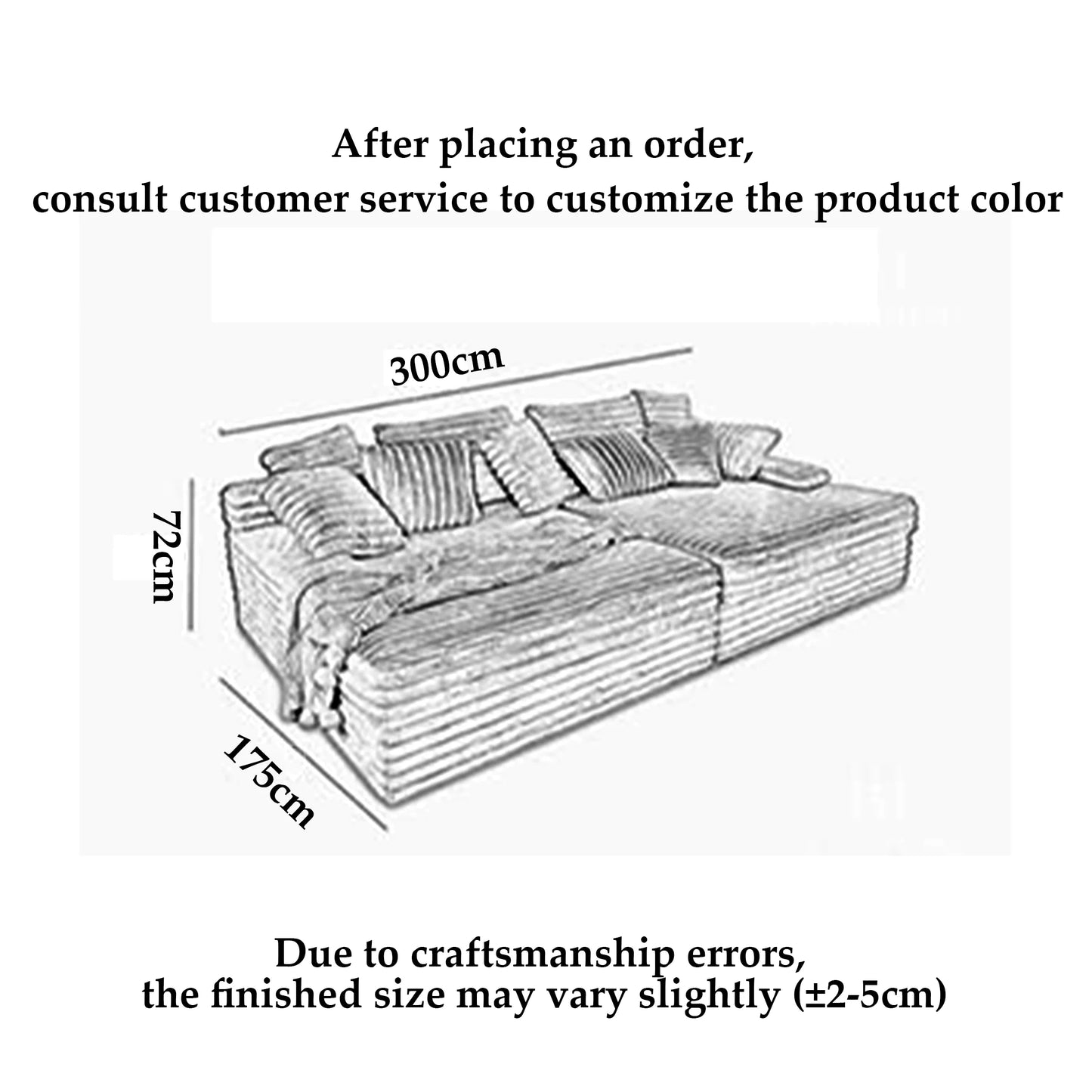 Thick Corduroy Cloud Living Room Sofa Customizable Sofa Extra Wide Suitable for Family Use Vacuum Compression Sofa Furniture