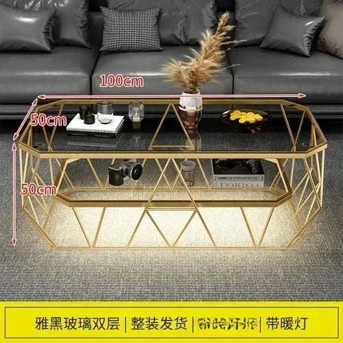Postmodern Luxury Glass Coffee Tables Nordic Patio Center Entrance Floor Coffee Tables Smart Elegant Home Furniture