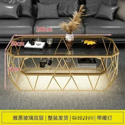 Postmodern Luxury Glass Coffee Tables Nordic Patio Center Entrance Floor Coffee Tables Smart Elegant Home Furniture