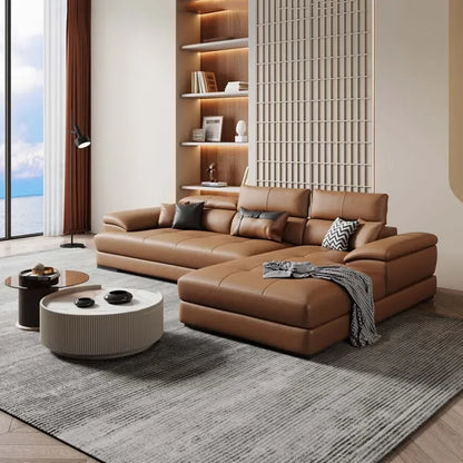 European Living Room Sofa Genuine Leather Sectional Corner Sofas Modular Luxury Sofa Sala De Estar De Luxo Modern Furniture