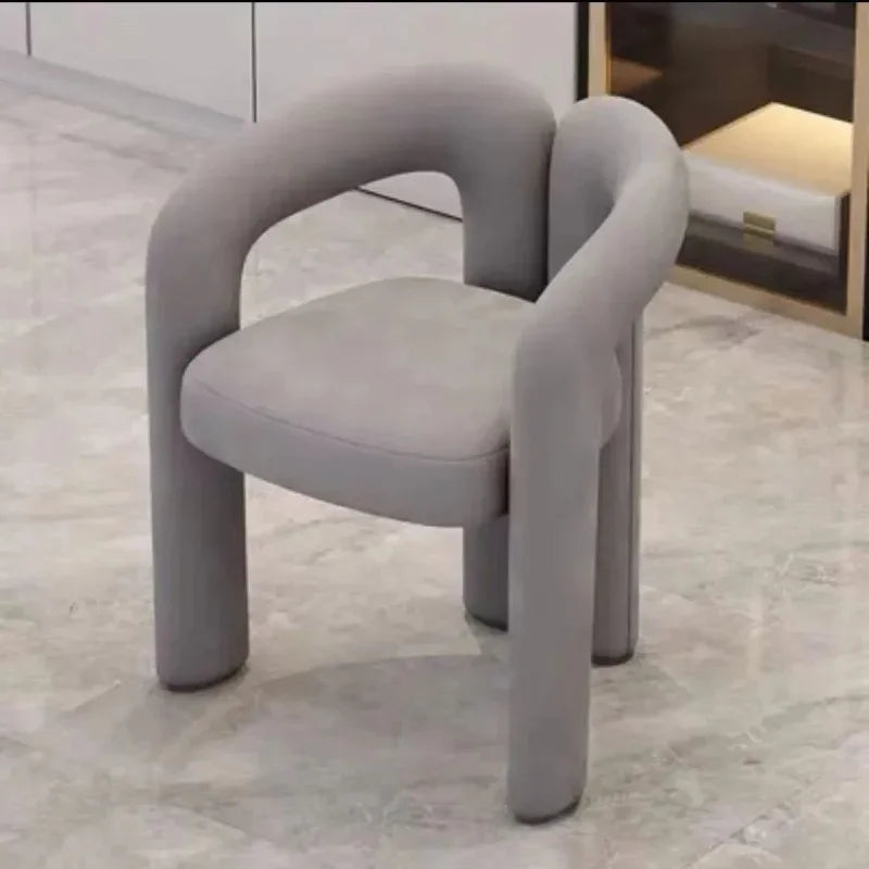 Modern Minimalist Upholstered Accent Chair with Curved Armrests Comfy Design for Living Room Bedroom and Home Office