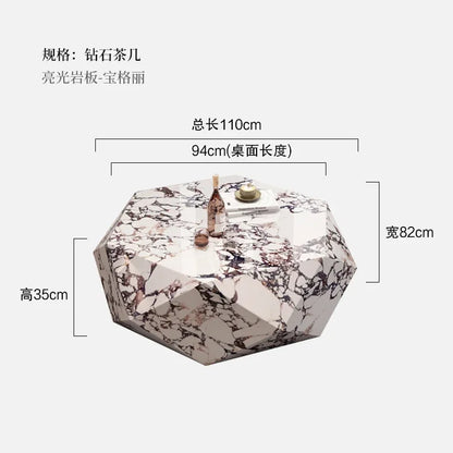 VV Italian minimalist gold diamond coffee table designer high-end small apartment hotel KTV special-shaped light luxury living r