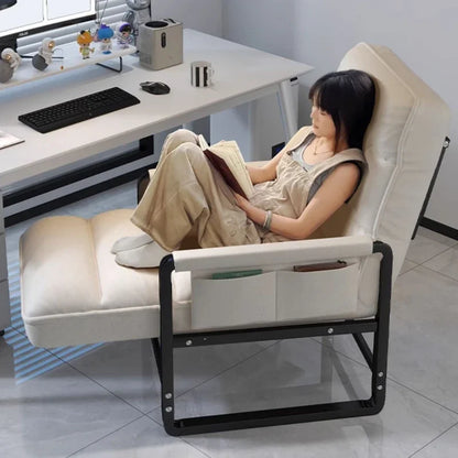Reclining chair office lunch break folding chair computer chair can sit and lie down dual-purpose lazy sofa chair with backrest