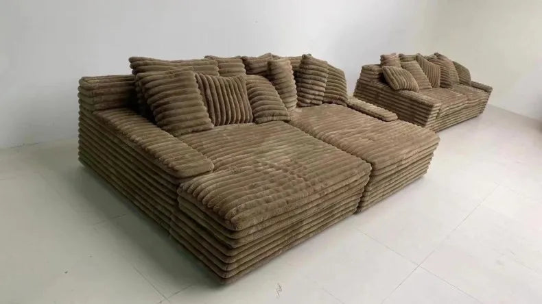 Gray Designer Vacuum Compressed Sofa Minimalist Corduroy Lounge Vacuum Compressed Sofa Nordic Couch Wohnzimmer Furniture Home