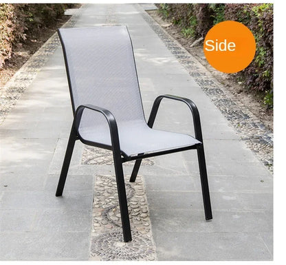 Outdoor Beach Chairs Outdoor Courtyard Balcony Waterproof and Sunscreen Iron Chair Outdoor Furniture Home Leisure Back Armchairs