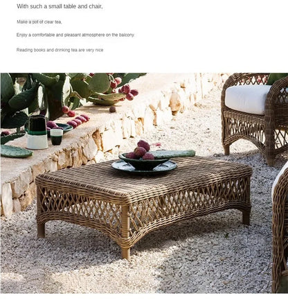 Outdoor PE Rattan Garden Chairs Balcony Courtyard Garden Waterproof Sofa Chair Outdoor Terrace Leisure Chair Outdoor Furniture A